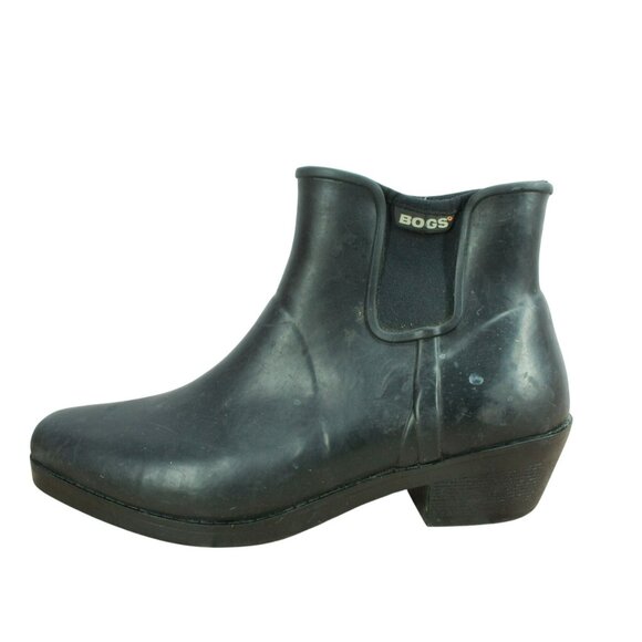 Bogs Valerie Chelsea Boots Size 9 Waterproof Black Rubber Winter Booties - Picture 1 of 9